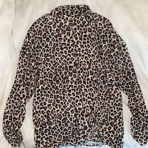 Leopard Print Mock Turtle Neck Sweater